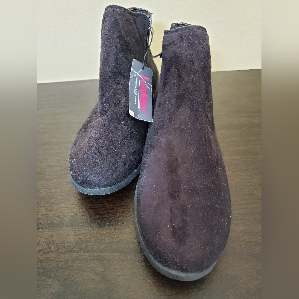 Black Micro Suede Ankle Boots